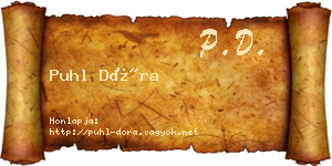 Puhl Dóra névjegykártya